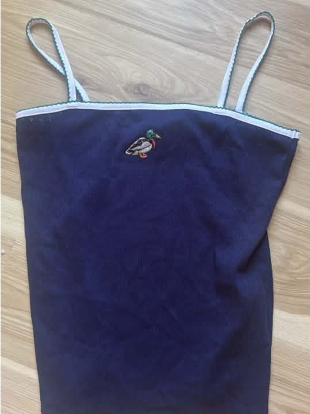 Free People Navy Tank with Embroidered Duck